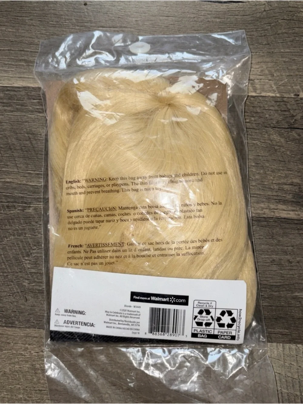 Halloween Long Bob Blonde Wig, Way to Celebrate, Bob‎ Cut Style Female Wig